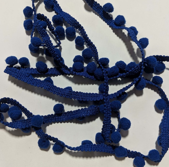 navy none - NAVY BLUE French Pom Pom Trim (3/4" wide)