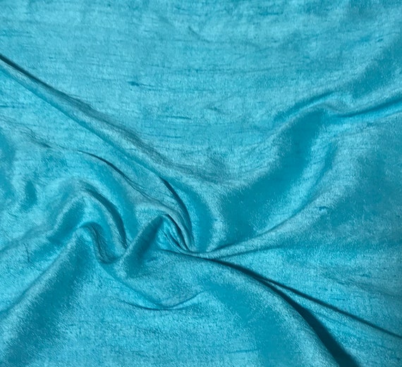 Hand Dyed Aqua Silk Dupioni Fabric Etsy Canada