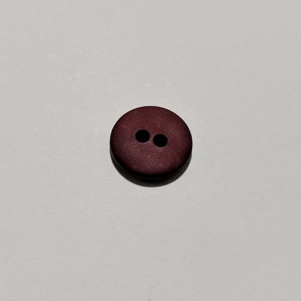 Burgundy Red Round 2 Hole Plastic Button - 15mm / 5/8 inch - Dill Buttons - Set of 2