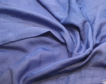 Hand Dyed PERIWINKLE BLUE - Silk/Cotton Sateen Fabric