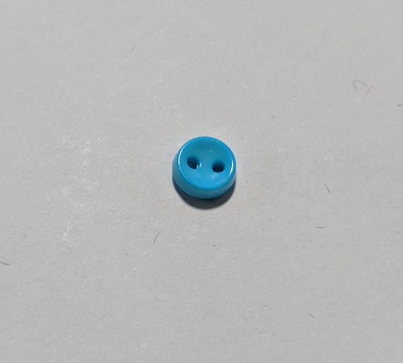 turquoise none - Turquoise Tiny Baby or Doll 2 Hole Plastic Button -7mm / 1/4 inch - Dill Buttons -Set of 6