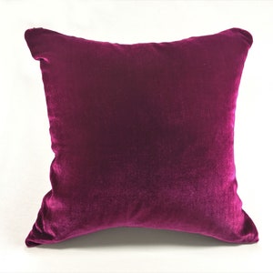 Silk Velvet Pillow Cover in IRIDESCENT DEEP FUCHSIA Handmade