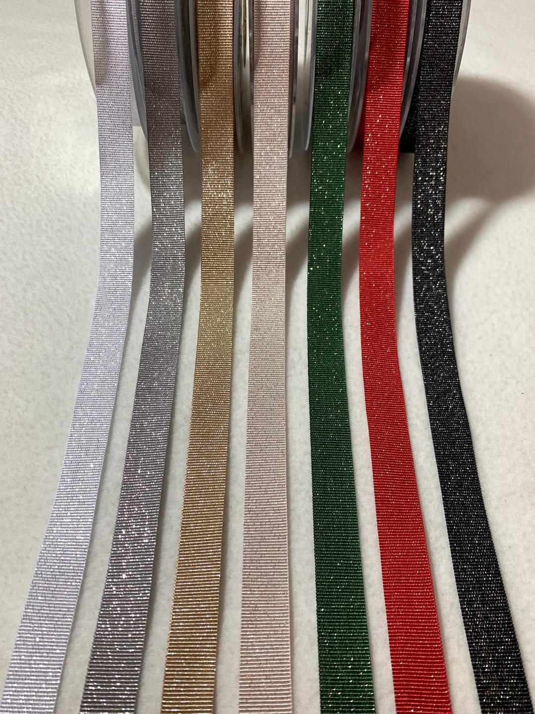 Metallic Grosgrain Ribbon Trim Made in France 5/8