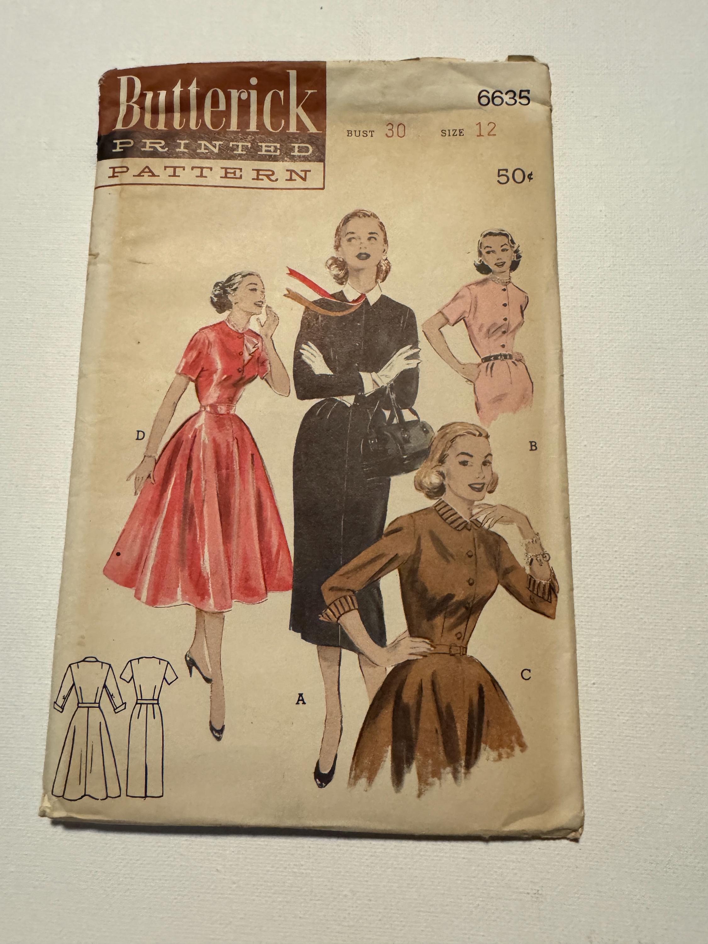 ハンドメイド　ワンピース ハンドメイド ワンピース Vintage 1950s Butterick 6635 One Piece