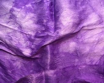 Hand Dyed VIOLET Silk DUPIONI Fabric