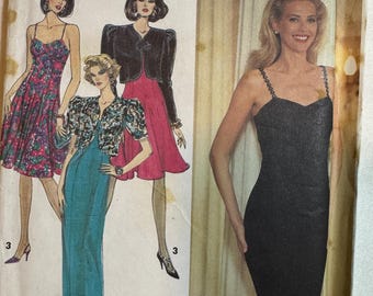 Einfachheit 1992 #8128 Misses/Miss Petite Lined Slim Kleid Größe 4-8 (Brustumfang 70-31 1/2)