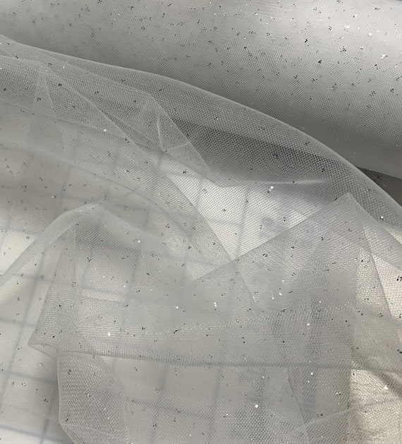 Silver Metallic Glitter Dot Tulle Fabric - Etsy