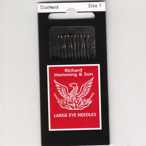 Richard Hemming Needles - Darners Size 1 - Made in England