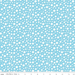 Gnome and Gardens Loopy Dots Blue - Riley Blake Cotton Fabric