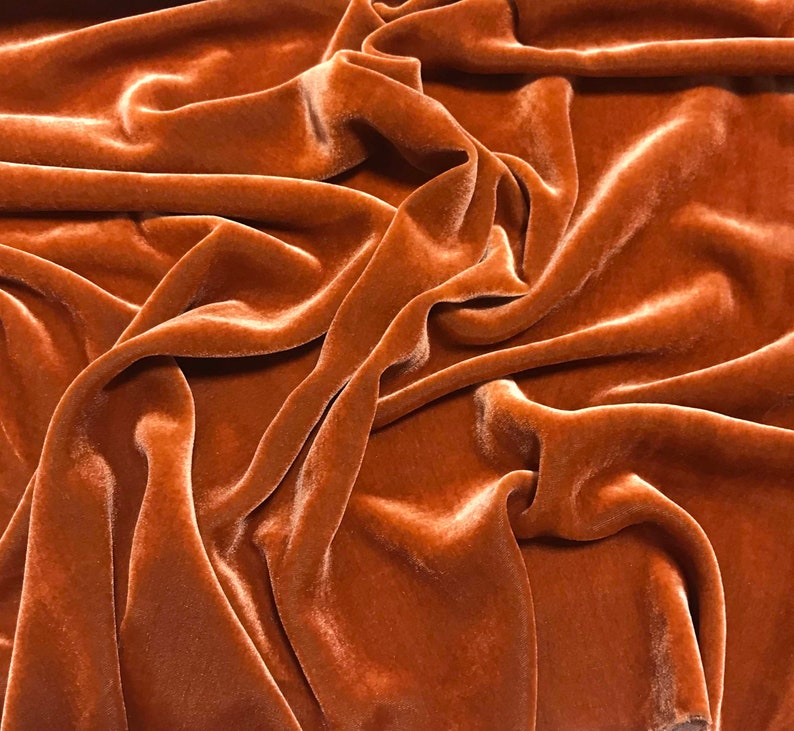 IRIDESCENT PUMPKIN ORANGE Silk Velvet Fabric Etsy