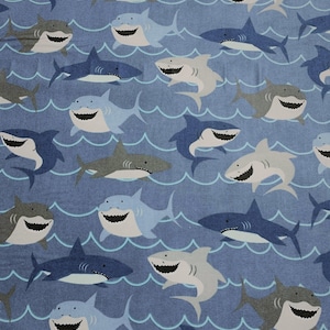 Tiburones en azul - Riley Blake Diseños 100% algodón flanela