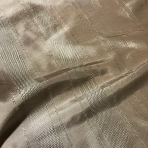 Taupe Stripe - Faux Silk Taffeta Fabric