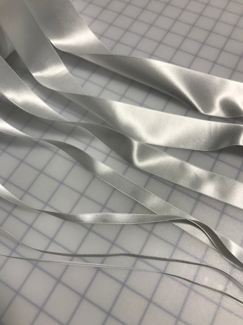 White Double Sided Satin Ribbon Made in France 7 Widths to choose from image 3