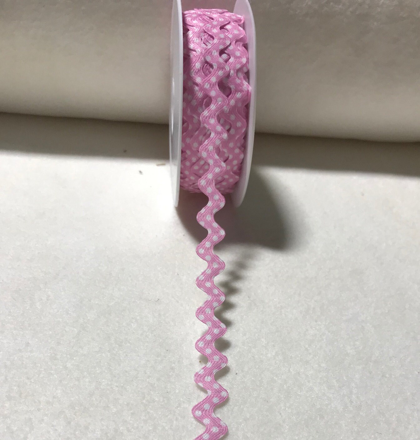 Baby Pink Polka Dot Rick Rack Trim Made in France 3/8