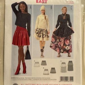 2015 Burda Young Semi Fitted Skirt Pattern 6724 Size US 8-18 EUR 34-44 Uncut FF