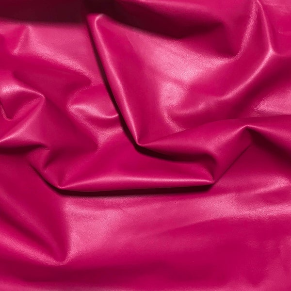 HOT PINK Supple Lambskin Leather Hide - 1 Square Foot