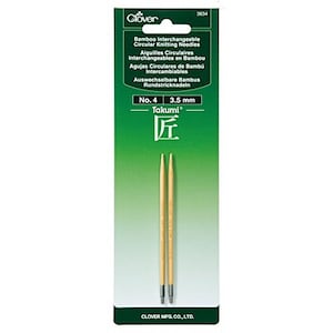 Clover Needlecraft Takumi Bamboo Interchangeable Circular Knitting Needles size 4/3.5mm