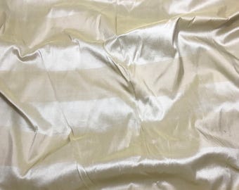 Cream Stripe Silk DUPIONI Fabric - 1 Yard