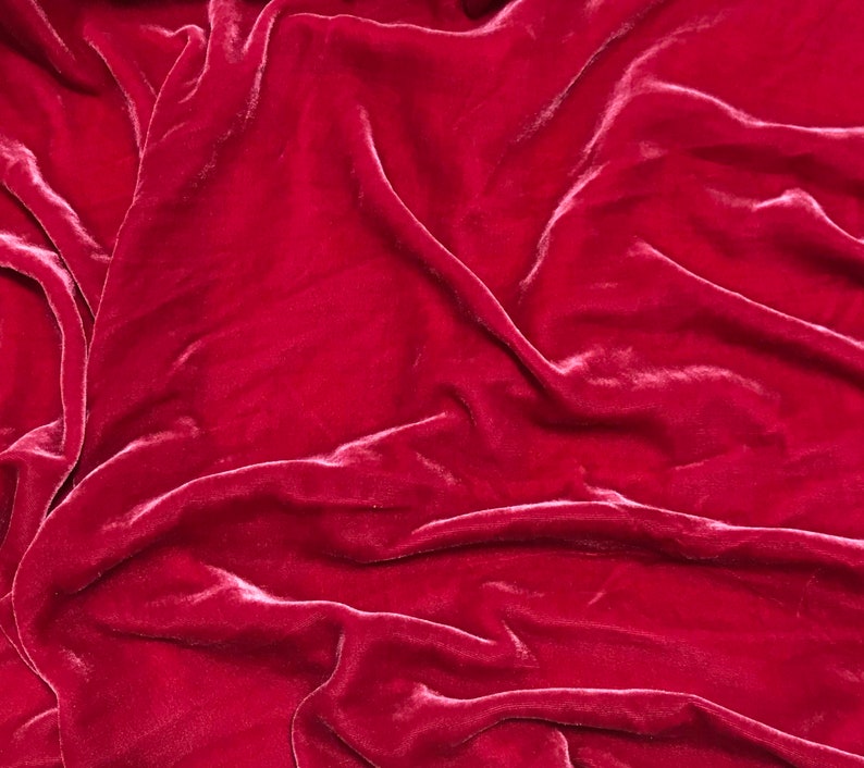 HOT PINK Silk Velvet Fabric Etsy