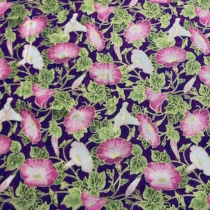 Morning Glory Purple Multi - Shimmer Morning Glory - by Deborah Edwards for Northcott Cotton Fabric