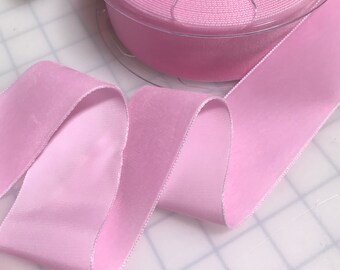 French VELVET Ribbon BABY PINK by the yard (2" wide)