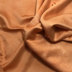Hand Dyed PERSIMMON ORANGE - Silk/Cotton Satin Fabric