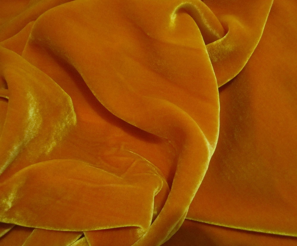 Iridescent GOLDEN ORANGE Silk Velvet Fabric Etsy