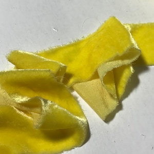 Hand Dyed Sunshine Yellow Silk Velvet Ribbon ( 4 Widths to choose from)