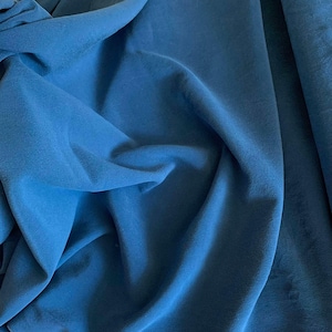 Dark Blue - 16mm Sandwashed Silk Crepe de Chine Fabric