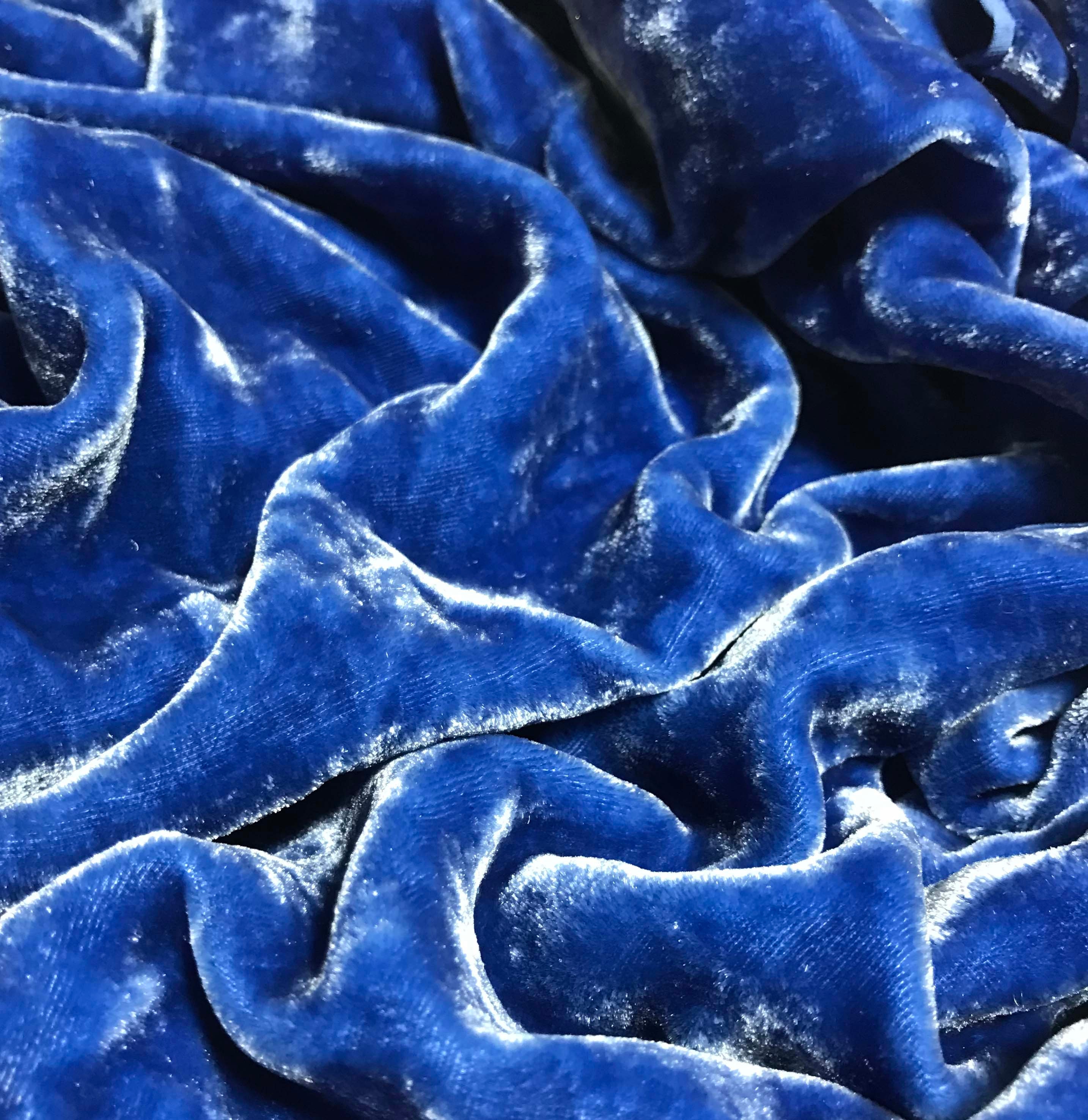 SAPPHIRE BLUE Hand Dyed Silk Velvet Fabric Etsy