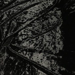Preto - Tecido de veludo triturado de poliéster elástico