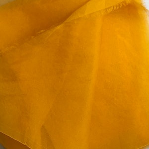 Hand Dyed GOLDEN YELLOW - Silk Organza Fabric