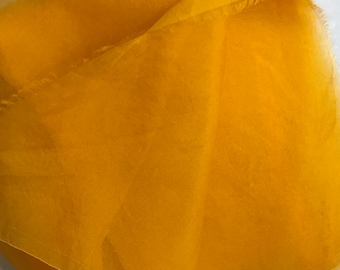 Hand Dyed GOLDEN YELLOW - Silk Organza Fabric