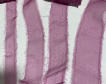 Lilac Hand Dyed 100% Silk Sheer Organza Ribbon ( 4 Widths to choose from)