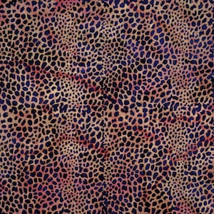 Kalahari Navy Giraffe Spots on Brown - Rustic Route - Batik by Mirah Cotton Fabric