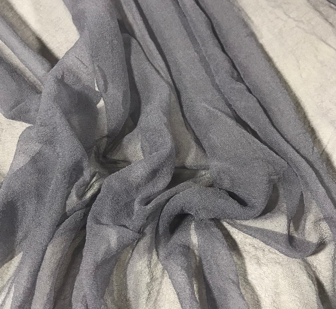 Hand Dyed PEARL GRAY Silk Gauze Chiffon Fabric - Etsy