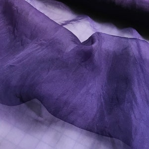 Hand Dyed LAVENDER PURPLE - Silk Organza Fabric