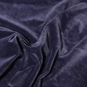 Hand Dyed Midnight Blue - Cotton Velveteen Fabric