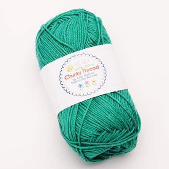 teal none - Vivid Teal Lori Holt Cotton Sport Weight Chunky Thread Yarn