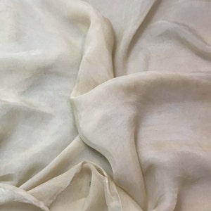 Hand Dyed ECRU Soft Silk Organza Fabric - 54&quot; wide