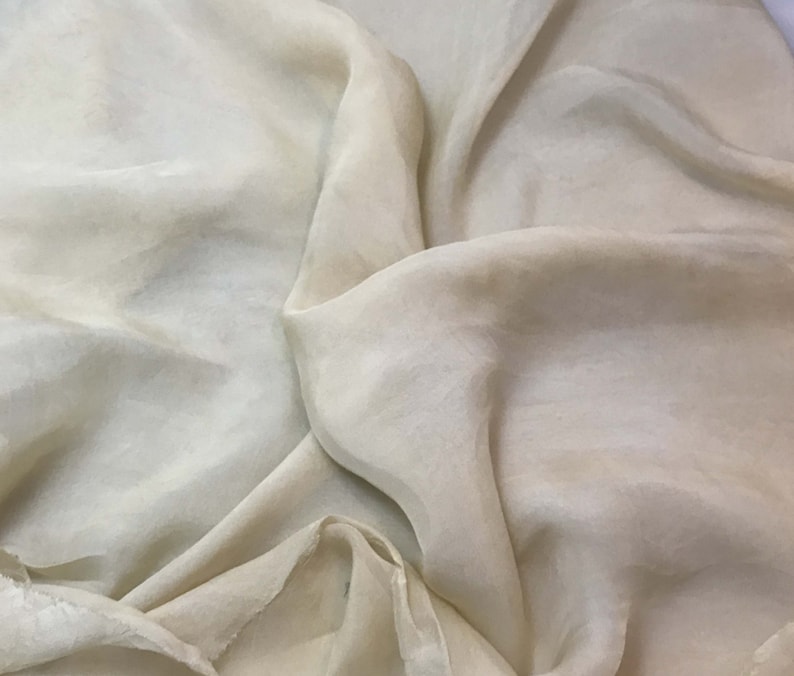Silk Organza Fabric Hand Dyed Ecru