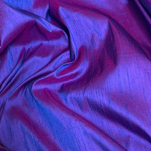 Royal Blue & Hot Pink - 100% Silk Dupioni Fabric