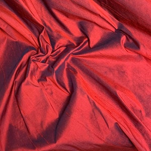 Iridescent Red & Blue - 100% Silk Dupioni Fabric