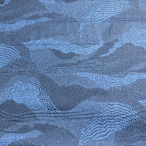 Earth in Navy - Elements - by Ghazal Razavi of Figo Fabrics 100% Cotton Fabric
