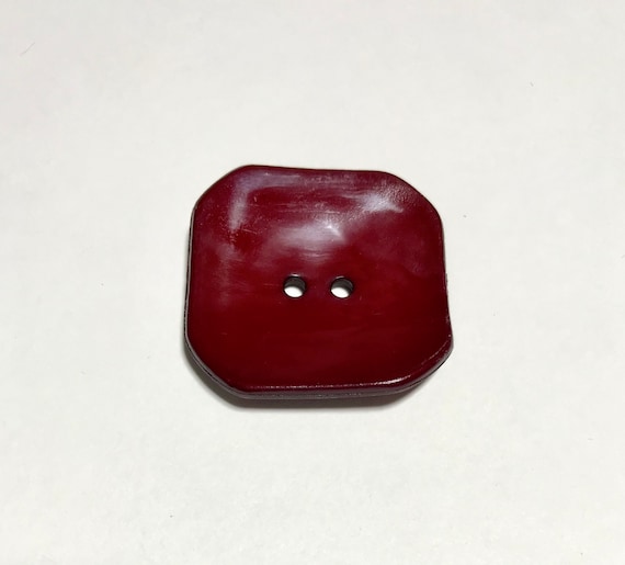 burgundy none - Burgundy Red Square Plastic Button - 40mm / 1 3/8 inch - Dill Buttons Brand