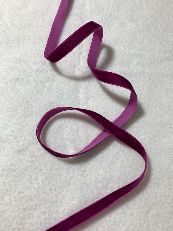 boysenberry none - French VELVET Ribbon BOYSENBERRY PURPLE by the yard 3/8 inch
