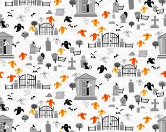 Foggy Ghosts - Ghoultide Gathering- by Patrick Lose for Northcott Cotton Fabric