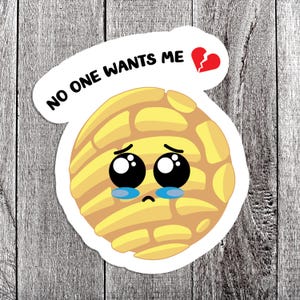 Funny Concha Uneaten Sticker- Cute & Quirky Mexican Sweet Bread Art, Foodie Gift, Decal for Laptops, Phone cases, Water Bottles