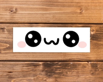 Cute Kawaii Face Sticker / Cute Face Decal ? Sticker for Laptops, Water Bottles, Phone Cases