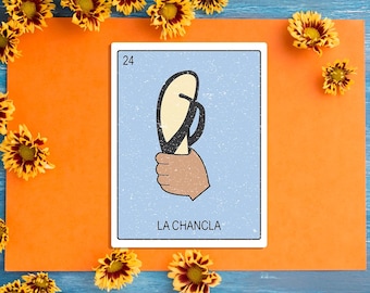 Grappige La Chancla Loteria-sticker/grappige Mexicaanse stickers/sticker voor laptop, waterflessen en telefoonhoesjes